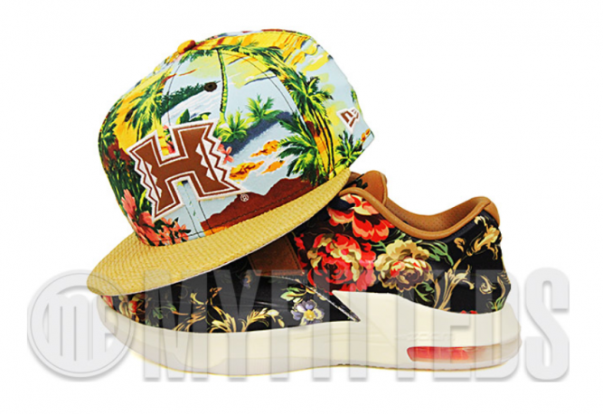 hawaii-rainbow-warriors-floral-paradise-sublimate-straw-weave-kd-vii-floral-qs-new-era-strapback